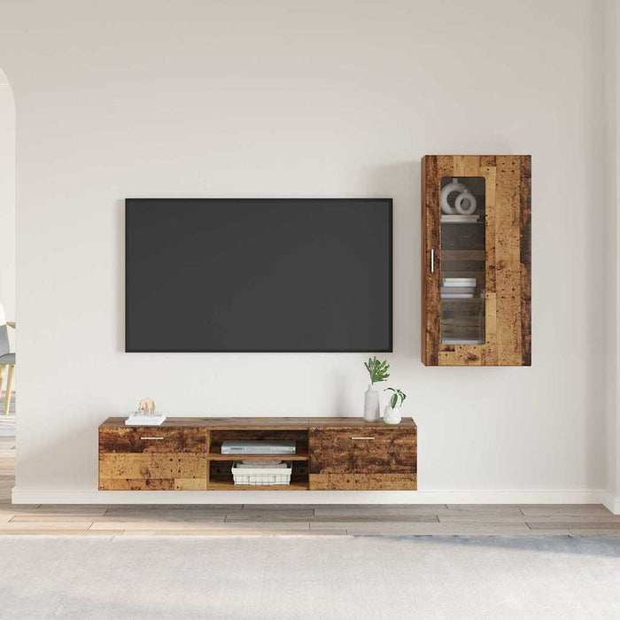 Set mobile TV con cassetto Legno vecchio Legno multistrato 3397932