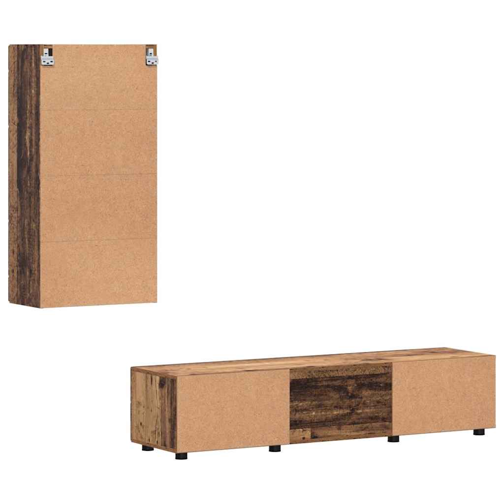 Set mobile TV con cassetto Legno vecchio Legno multistrato 3397932