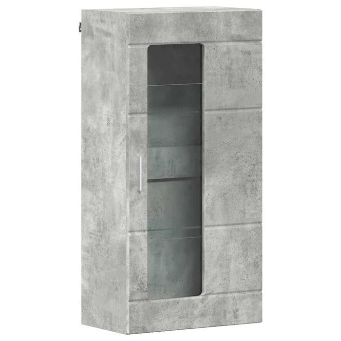 Set mobile TV con porta FLORIN Grigio cemento Legno multistrato