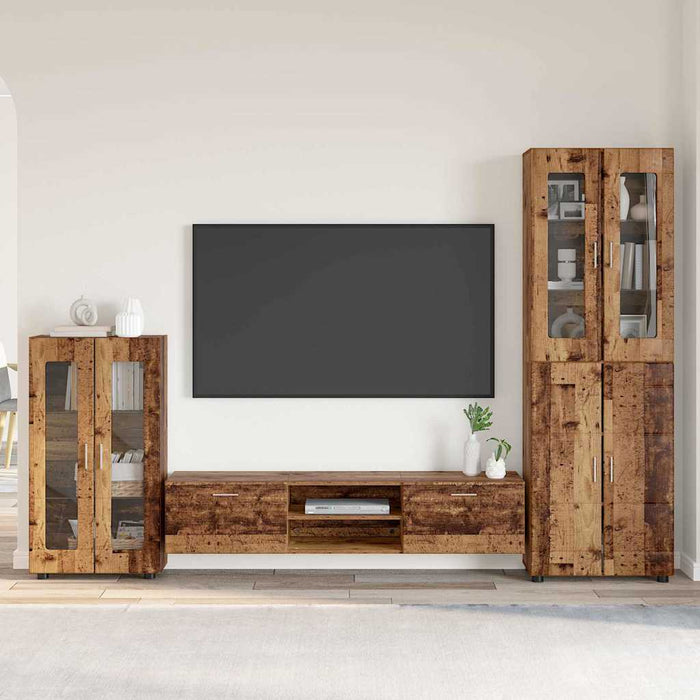 Set mobile TV con porta FLORIN Legno vecchio Legno multistrato