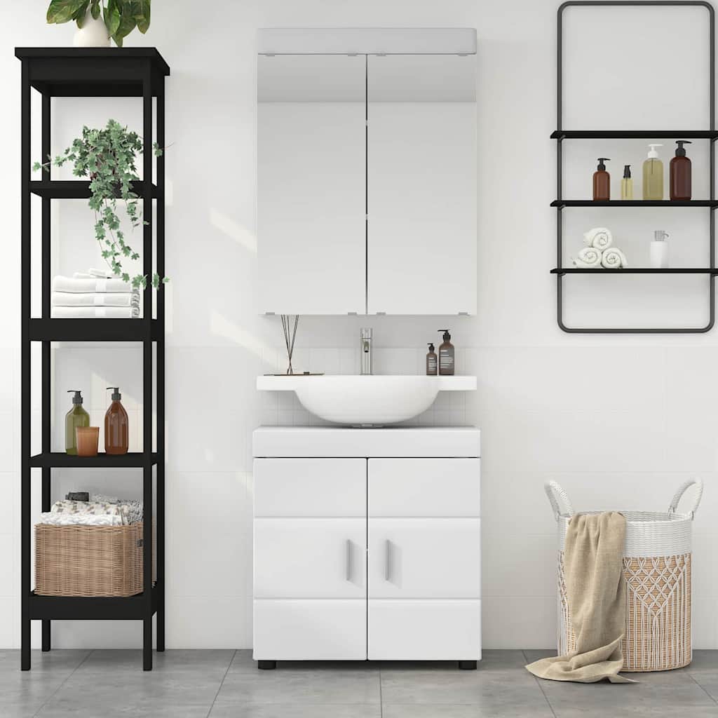 Mobile bagno con specchio TULUM Bianco Legno multistrato 3398014