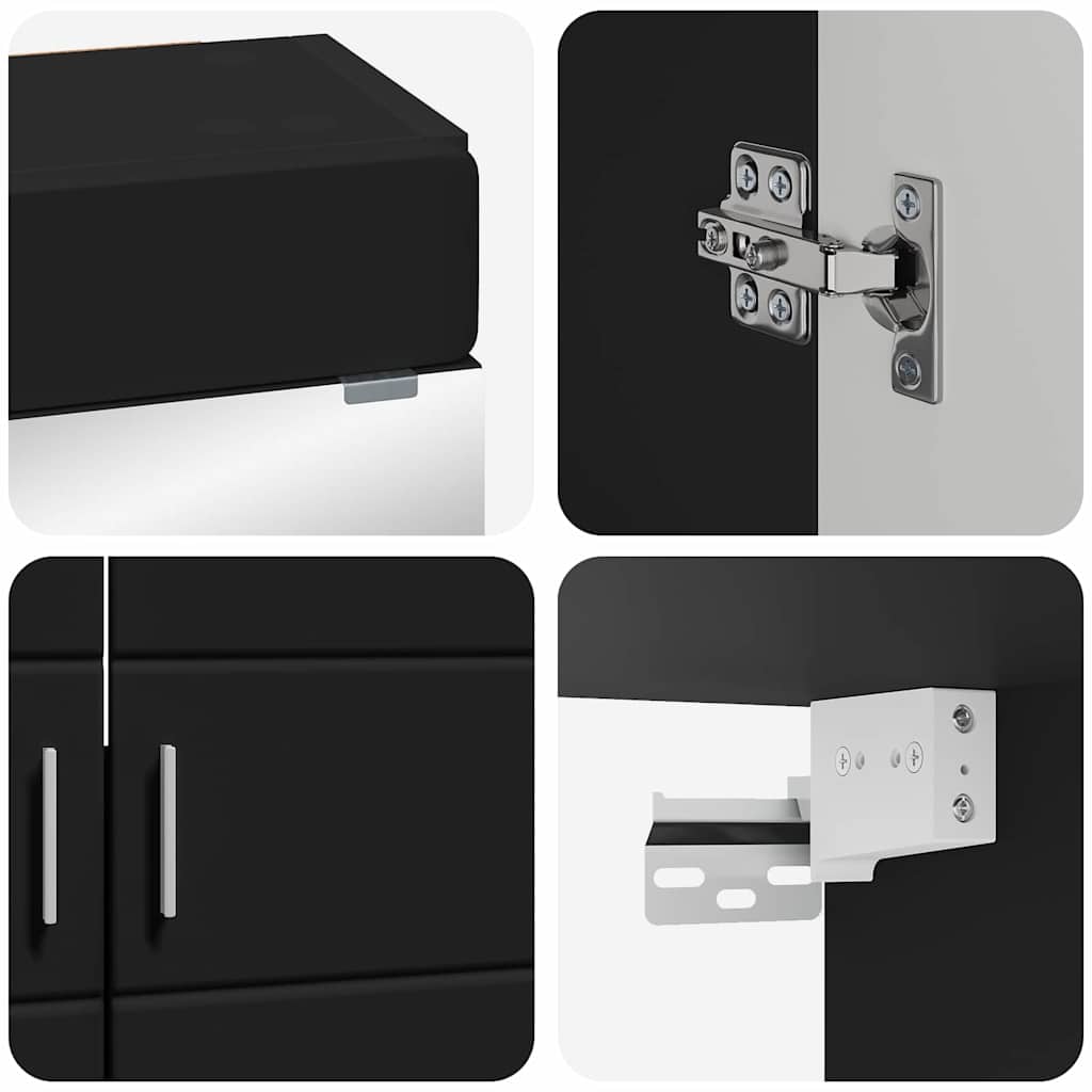 Set di mobili per il bagno TULUM Nero Legno multistrato 3398015