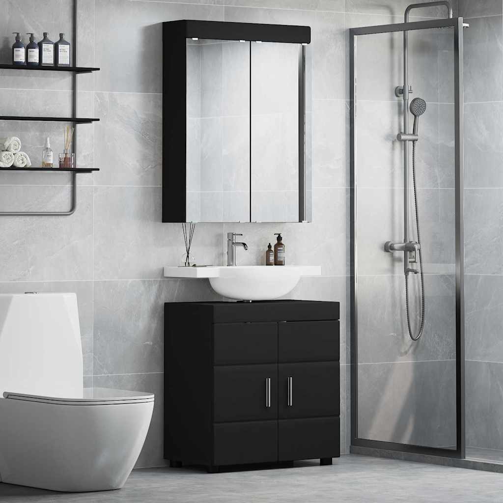 Set di mobili per il bagno TULUM Nero Legno multistrato 3398015