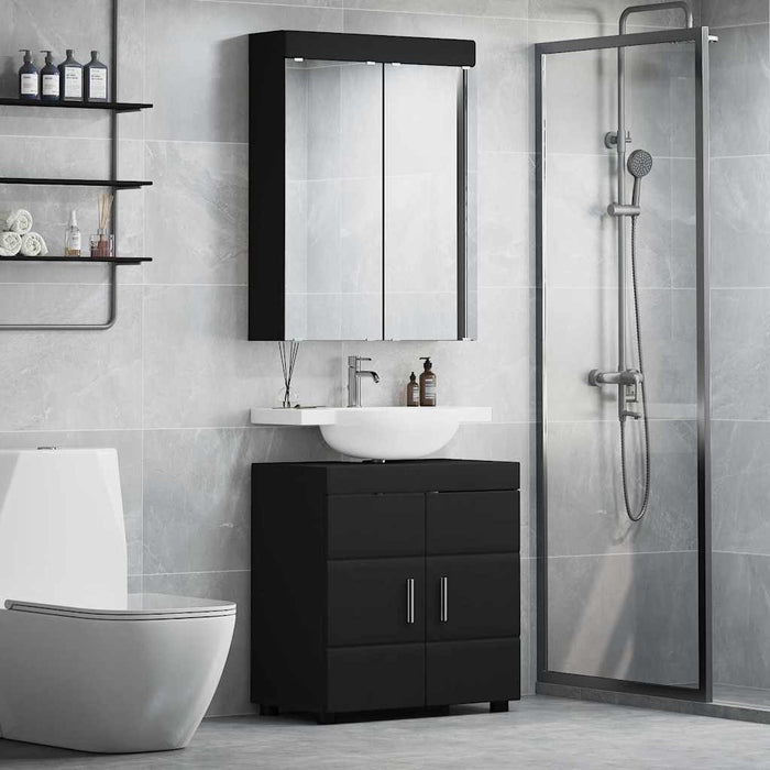 Set di mobili per il bagno TULUM Nero Legno multistrato 3398015