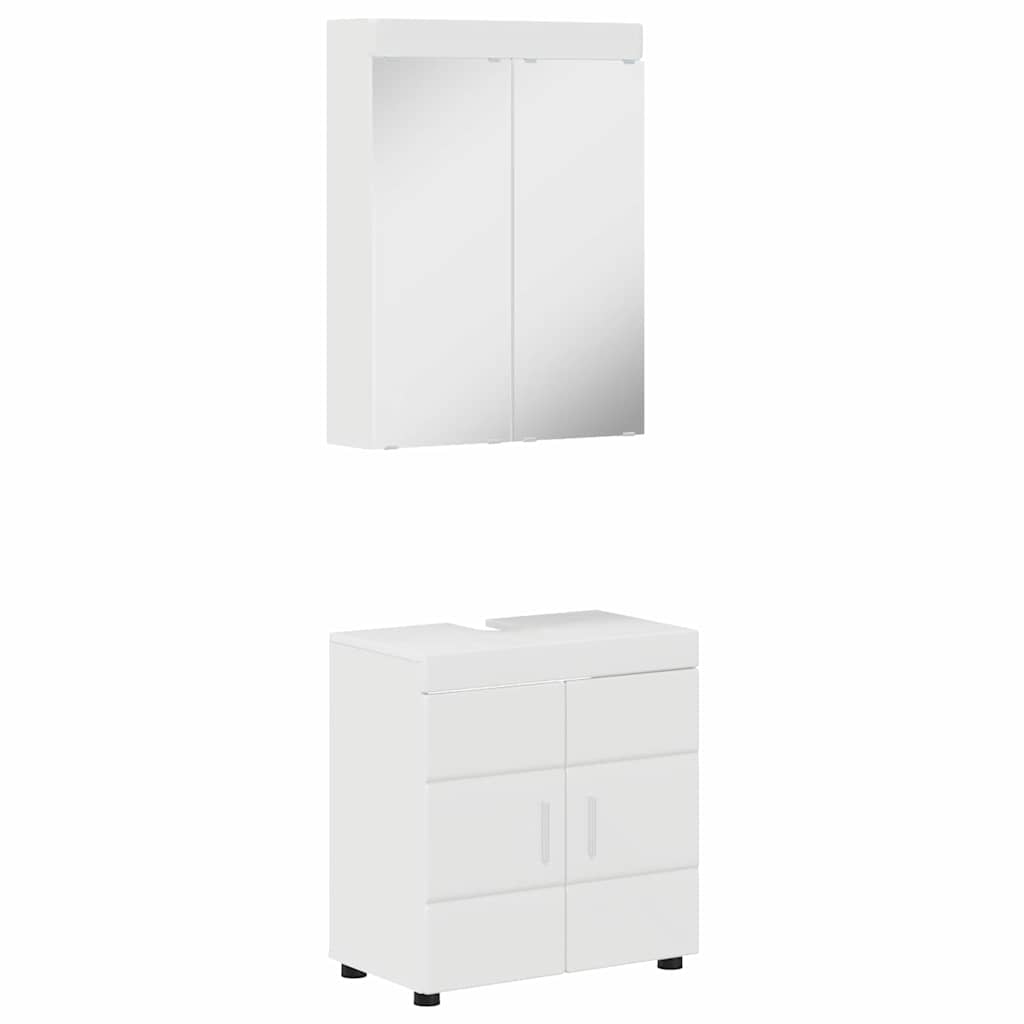 Set di mobili per il bagno con lo scaffale TULUM Bianco Lucido 3398018