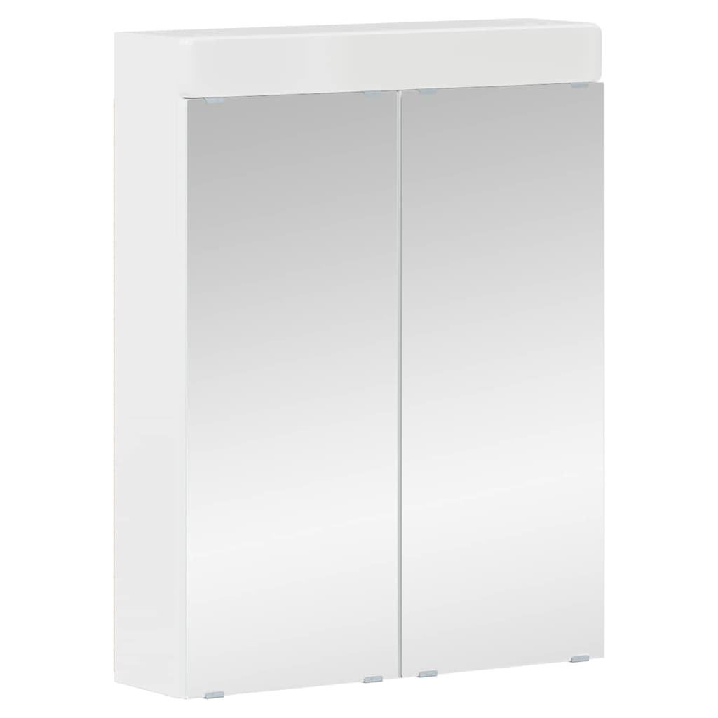 Set di mobili per il bagno con lo scaffale TULUM Bianco Lucido 3398018