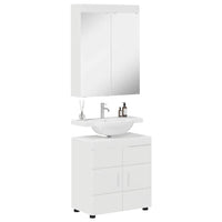 Set di mobili per il bagno con lo scaffale TULUM Bianco Lucido 3398018