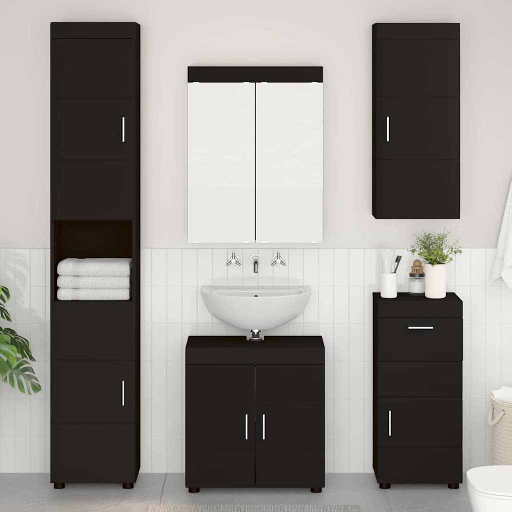 Set di mobili per il bagno TULUM Nero Legno multistrato 3398055