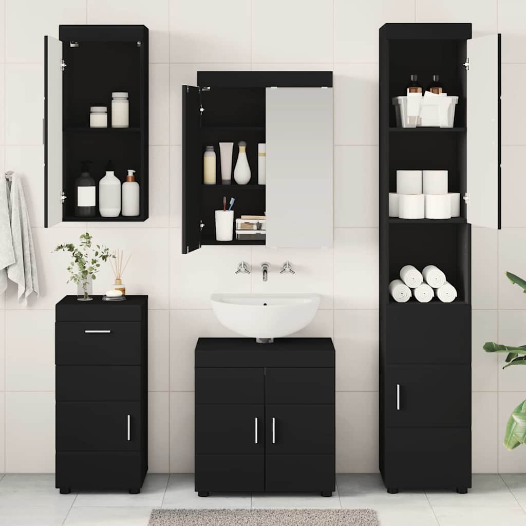 Set di mobili per il bagno TULUM Nero Legno multistrato 3398055