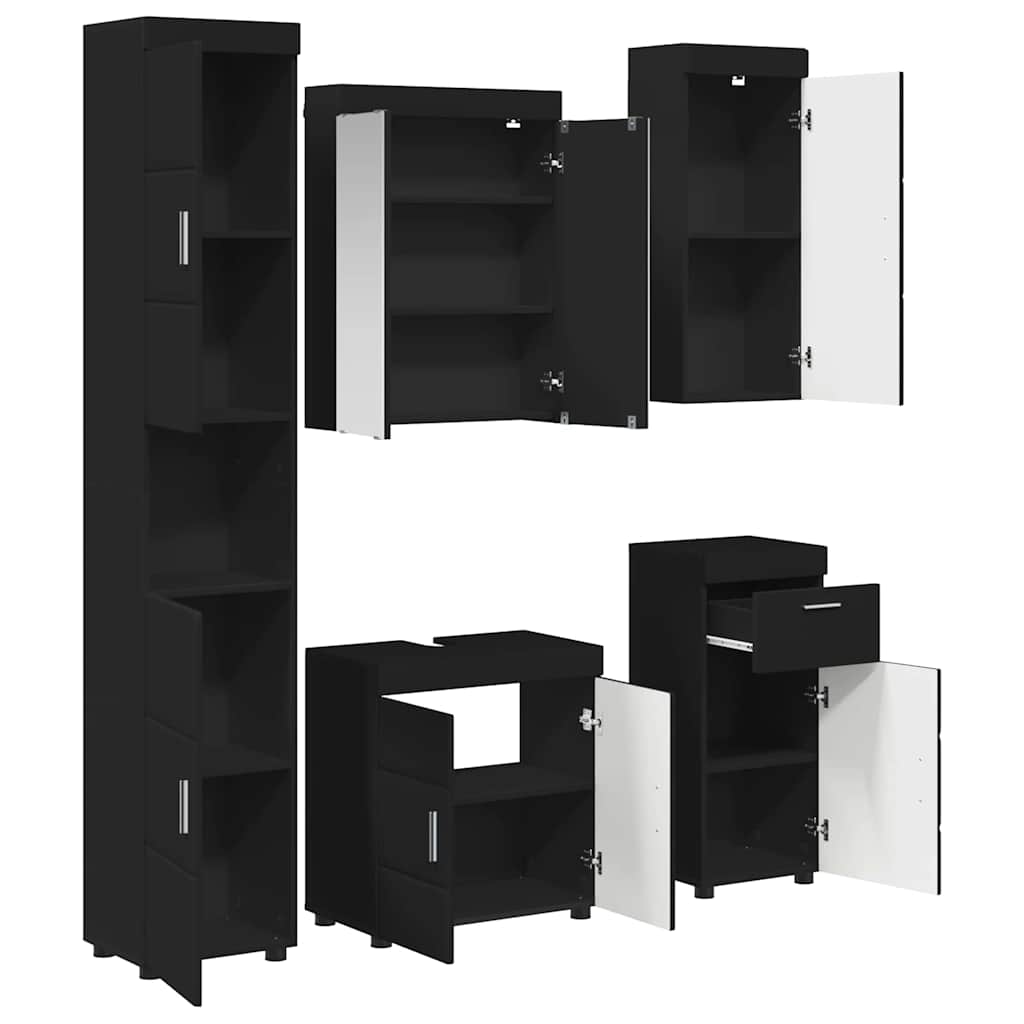 Set di mobili per il bagno TULUM Nero Legno multistrato 3398055