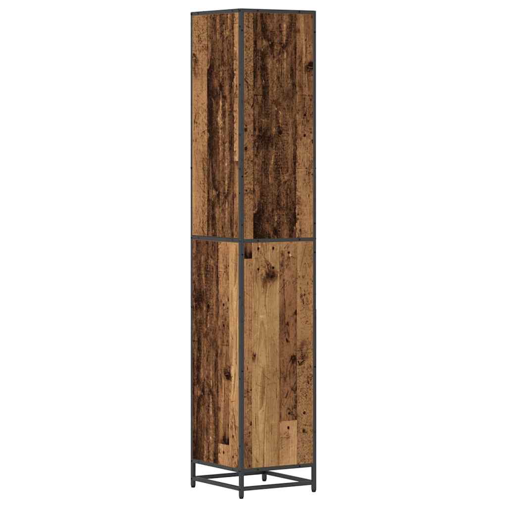 vidaXL Mobile da Bagno con porta Legno vecchio 35 x 37.5 x 188.5 cm