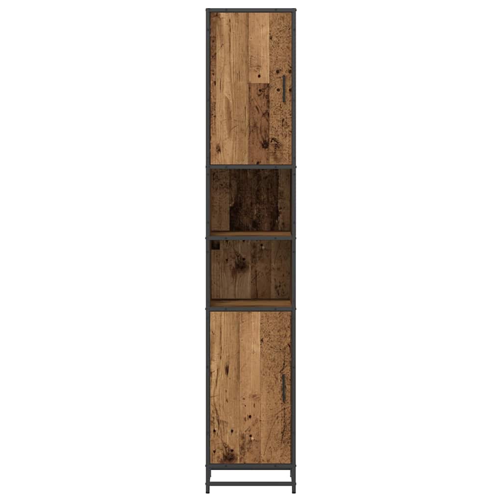vidaXL Mobile da Bagno con porta Legno vecchio 35 x 37.5 x 188.5 cm