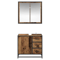 vidaXL Set di mobili per il bagno 2 pcs Legno vecchio 65 x 33 x 60 cm