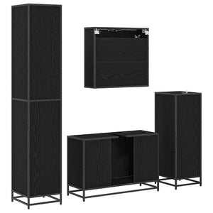 Set di mobili per il bagno 4 pcs Rovere nero 90 x 33 x 60 cm 3402325