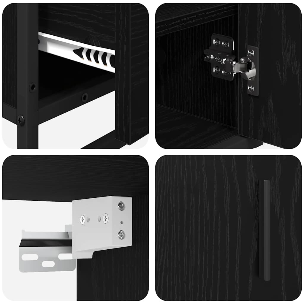 Set di mobili per il bagno 3 pcs Rovere nero 65 x 33 x 60 cm 3402328