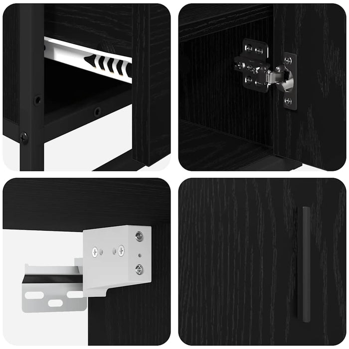 Set di mobili per il bagno 3 pcs Rovere nero 65 x 33 x 60 cm 3402328