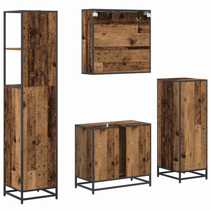 Set di mobili per il bagno 4 pcs Legno vecchio 65 x 33 x 60 cm 3402329