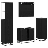 Set di mobili per il bagno 4 pcs Rovere nero 65 x 33 x 60 cm 3402331