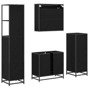 Set di mobili per il bagno 4 pcs Rovere nero 65 x 33 x 60 cm 3402331