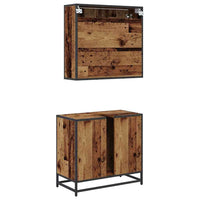 Set di mobili per il bagno con lo scaffale 2 pcs Legno vecchio 3402345