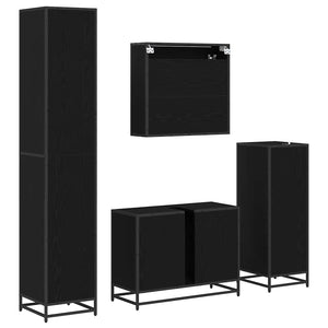 Set di mobili per il bagno 4 pcs Rovere nero 80 x 33 x 60 cm 3402353