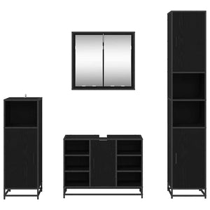 Set di mobili per il bagno 4 pcs Rovere nero 80 x 33 x 60 cm 3402353