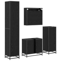 Set di mobili per il bagno 4 pcs Rovere Nero Legno multistrato 3402392