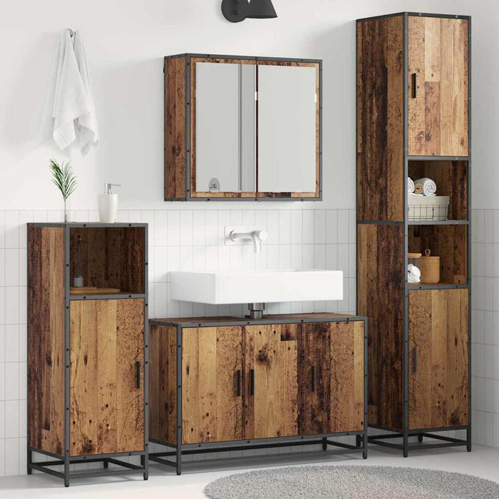 Set di mobili per il bagno 3 pcs Legno vecchio 90 x 33 x 60 cm 3402396
