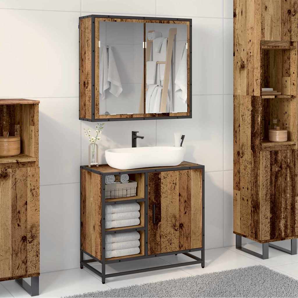 Set di mobili per il bagno 2 pcs Legno vecchio 65 x 33 x 60 cm 3402402