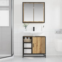 Set di mobili per il bagno con porta 2 pcs rovere artigianale 3402403