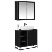 Set di mobili per il bagno 2 pcs Rovere nero 65 x 33 x 60 cm 3402404