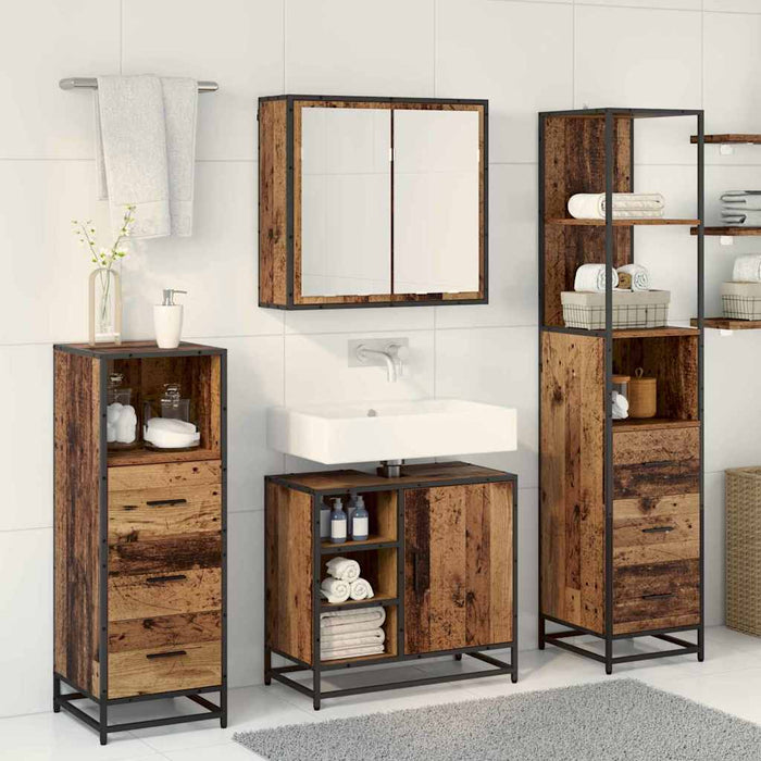 Set di mobili per il bagno 4 pcs Legno vecchio 65 x 33 x 60 cm 3402411