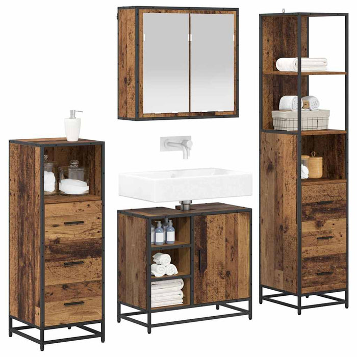 Set di mobili per il bagno 4 pcs Legno vecchio 65 x 33 x 60 cm 3402411