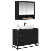 vidaXL Set di mobili per il bagno 2 pcs Rovere nero 80 x 33 x 60 cm