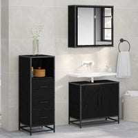 Set di mobili per il bagno 3 pcs Rovere nero 65 x 33 x 60 cm 3402434