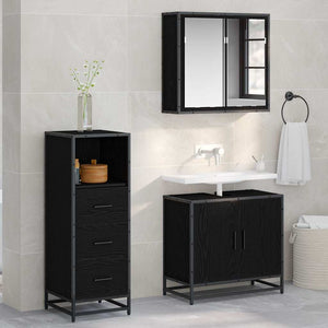 Set di mobili per il bagno 3 pcs Rovere nero 65 x 33 x 60 cm 3402434