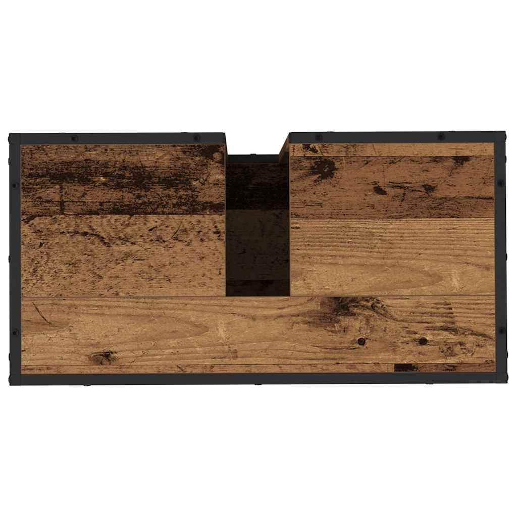 Set di mobili per il bagno con lo scaffale 3 pcs Legno vecchio 3402438