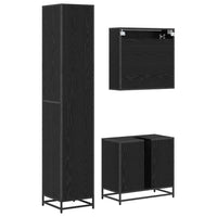 Set di mobili per il bagno 3 pcs Rovere Nero Legno multistrato 3402440