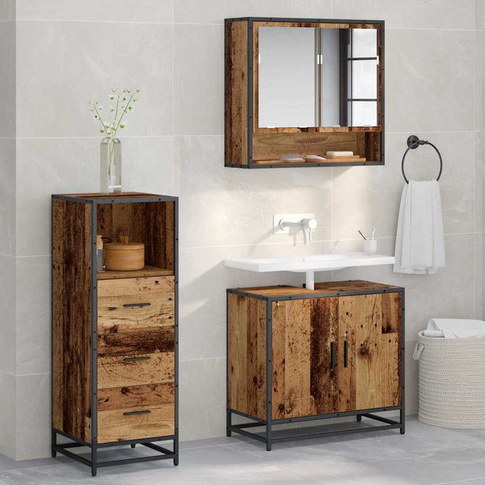 Set di mobili per il bagno 3 pcs Legno vecchio 65 x 33 x 60 cm 3402444