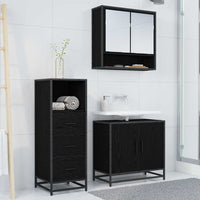 Set di mobili per il bagno 3 pcs Rovere nero 65 x 33 x 60 cm 3402446