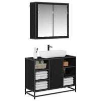 Set di mobili per il bagno 2 pcs Rovere nero 80 x 33 x 60 cm 3402461