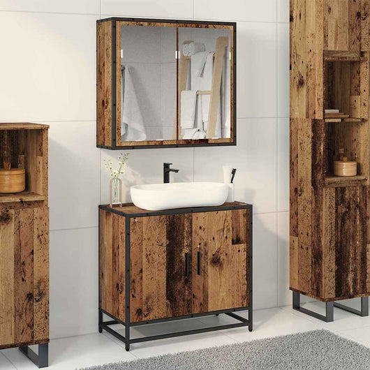 Set di mobili per il bagno 2 pcs Legno vecchio 65 x 33 x 60 cm 3402468