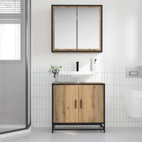 Set di mobili per il bagno con porta 2 pcs rovere artigianale 3402469