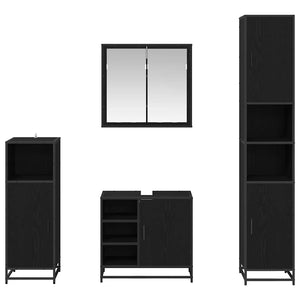 Set di mobili per il bagno 4 pcs Rovere nero 65 x 33 x 60 cm 3402476