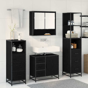 Set di mobili per il bagno 4 pcs Rovere nero 65 x 33 x 60 cm 3402499