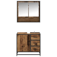 Set di mobili per il bagno con cassetto 2 pcs Legno vecchio 3402506