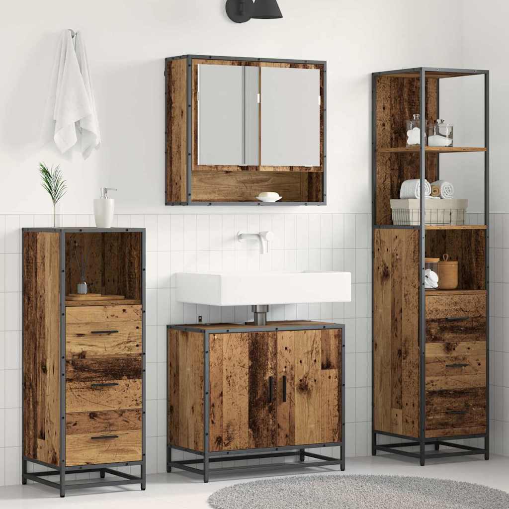 Set di mobili per il bagno 4 pcs Legno vecchio 65 x 33 x 60 cm 3402509