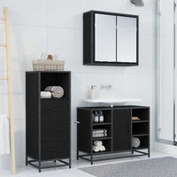 Set di mobili per il bagno 3 pcs Rovere nero 80 x 33 x 60 cm 3402526