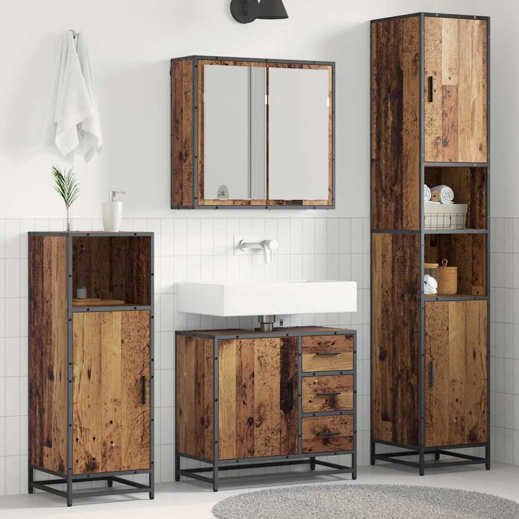 Set di mobili per il bagno 3 pcs Legno vecchio 65 x 33 x 60 cm 3402533