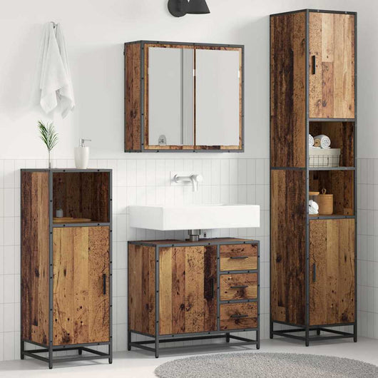 Set di mobili per il bagno 3 pcs Legno vecchio 65 x 33 x 60 cm 3402533